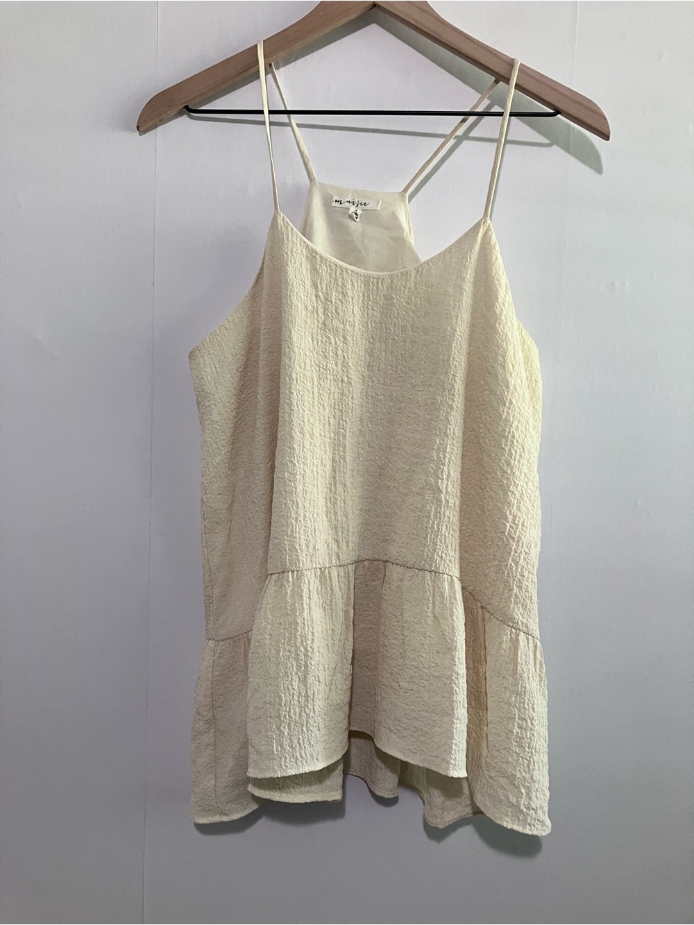 Maisie Ivory Babydoll Lined Halter Tank Size Small